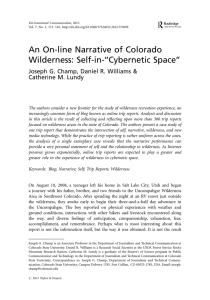 An On-line Narrative of Colorado Wilderness: Self-in-‘‘Cybernetic Space’’ Catherine M. Lundy