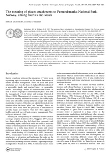 The meaning of place: attachments to Femundsmarka National Park,