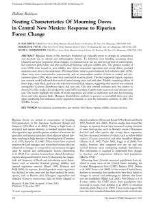 Nesting Characteristics Of Mourning Doves Forest Change Habitat Relations