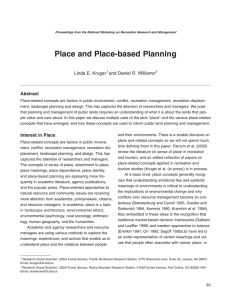 Place and Place-based Planning Abstract Linda E. Kruger and Daniel R. Williams