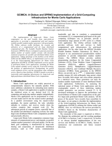 GCIMCA: A Globus and SPRNG Implementation of a Grid-Computing