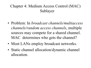 Chapter 4: Medium Access Control (MAC) Sublayer broadcast channels/multiaccess