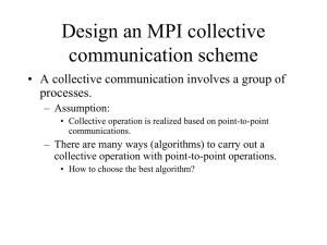 Design an MPI collective communication scheme processes.