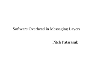 Software Overhead in Messaging Layers Pitch Patarasuk