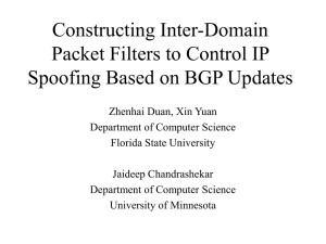 Constructing Inter-Domain Packet Filters to Control IP Spoofing Based on BGP Updates