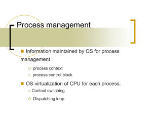 Process management Information maintained by OS for process management