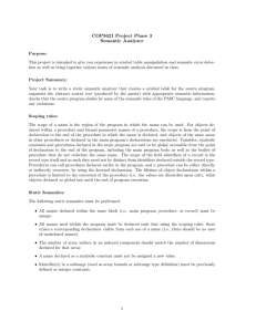 COP5621 Project Phase 3 Semantic Analyzer