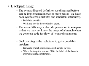 • Backpatching: