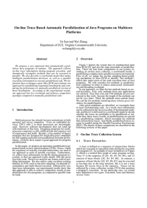 On-line Trace Based Automatic Parallelization of Java Programs on Multicore Platforms