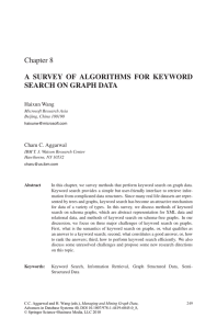 Chapter 8 A SURVEY OF ALGORITHMS FOR KEYWORD SEARCH ON GRAPH DATA