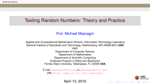 Testing Random Numbers: Theory and Practice Prof. Michael Mascagni