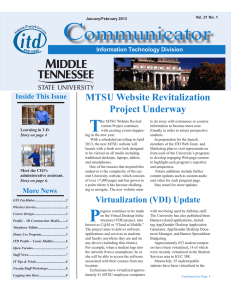 C ommunicator T MTSU Website Revitalization