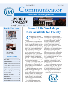C ommunicator Second Life Workshops Now Available for Faculty