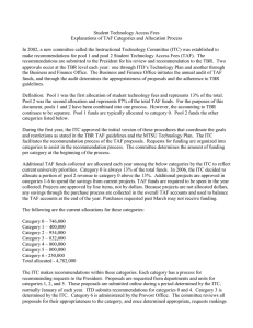 Student Technology Access Fees Explanations of TAF Categories and Allocation Process