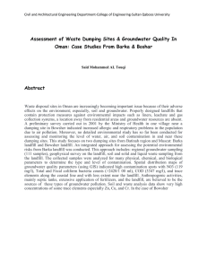 Assessment of Waste Dumping Sites &amp; Groundwater Quality In