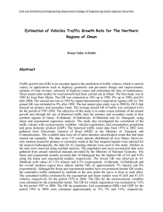 Estimation of Vehicles Traffic Growth Rate for The Northern Abstract