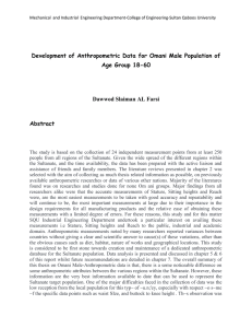 Development of Anthropometric Data for Omani Male Population of