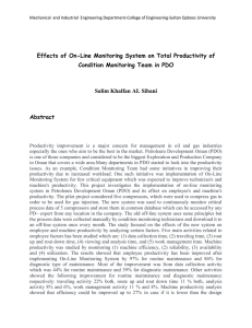 Effects of On-Line Monitoring System on Total Productivity of