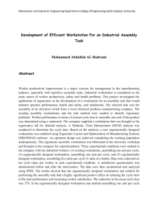 Development of Efficient Workstation For an Industrial Assembly Task