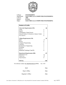 ENGINEERING ELECTRICAL &amp; COMPUTER ENGINEERING Cohorts: