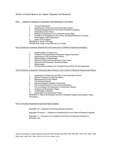 Guide to Examinations for Higher Degrees by Research