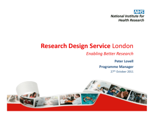 Research Design Service London Enabling Better Research Peter Lovell Programme Manager