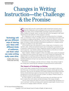 S Changes in Writing Instruction—the Challenge &amp; the Promise