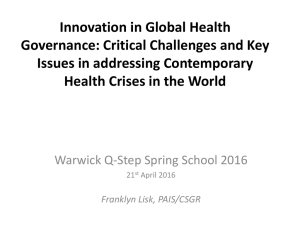 Innovation in Global Health Governance: Critical Challenges and Key
