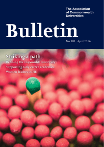 Bulletin Striking a path Defining the responsible university Supporting early career academics