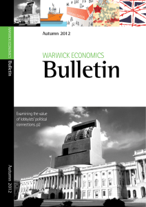 Bulletin WARWICK EConomICS  Autumn 2012