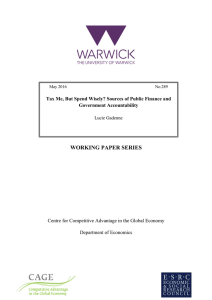 WORKING PAPER SERIES Centre for Competitive Advantage in the Global Economy