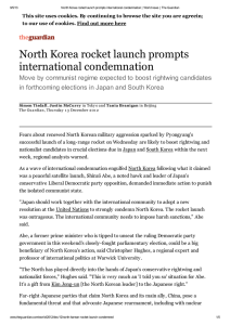 North Korea rocket launch prompts international condemnation