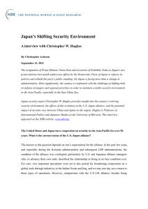 Japan’s Shifting Security Environment  A interview with Christopher W. Hughes