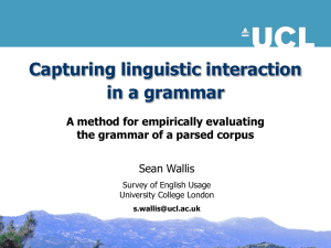 Capturing linguistic interaction in a grammar A method for empirically evaluating