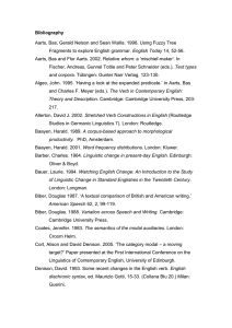 Bibliography Aarts, Bas, Gerald Nelson and Sean Wallis. 1998. Using Fuzzy...  English Today