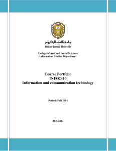 Course Portfolio INFO2410 Information and communication technology