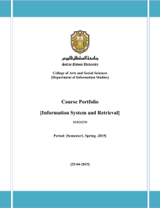 Course Portfolio [Information System and Retrieval]