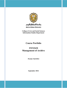 Course Portfolio Management of Archive INFO3630