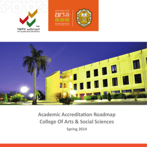 Academic Accreditation Roadmap College Of Arts &amp; Social Sciences Spring 2014 1