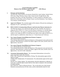 General Education Committee Minutes of the Meeting on April 20, 2012