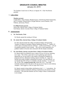 GRADUATE COUNCIL MINUTES January 23, 2015