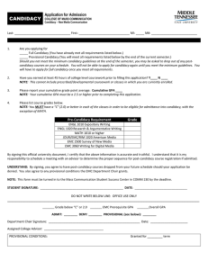 CANDIDACY Application for Admission