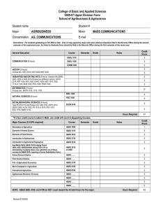 College of Basic and Applied Sciences 2005-07 Upper Division Form