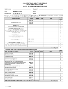 COLLEGE OF BASIC AND APPLIED SCIENCES 2007-09 UPPER DIVISION FORM