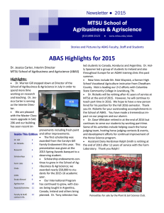 ABAS Highlights for 2015 MTSU School of Agribusiness &amp; Agriscience