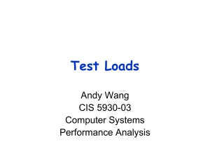 Test Loads Andy Wang CIS 5930-03 Computer Systems