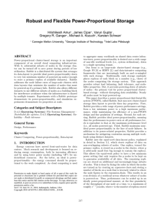 Robust and Flexible Power-Proportional Storage Hrishikesh Amur , James Cipar , Varun Gupta