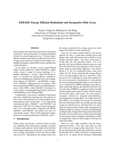 EERAID: Energy Efficient Redundant and Inexpensive Disk Array