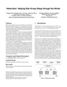 Hibernator: Helping Disk Arrays Sleep through the Winter