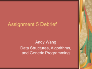 Assignment 5 Debrief Andy Wang Data Structures, Algorithms, and Generic Programming